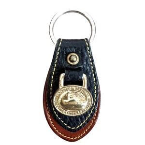 Vintage Dooney & Bourke All Weather Leather Solid Brass Key Ring